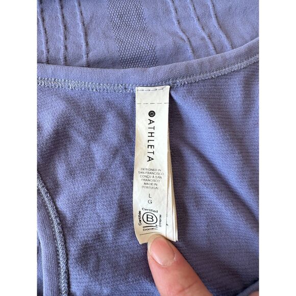 Athleta Ruched Side Racerback Tank Top Purple Size Large - Picture 9 of 9